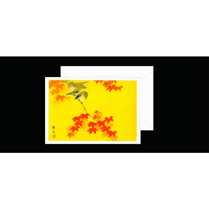 グリーティングカード 和風 秋 クリスマスカード 和紙 メッセージカード 四季花鳥 カード Fg 334 紅葉 もみじ 和風イラスト 多目的福井朝日堂 京都 Fg 334 F A Greetings 通販 Yahoo ショッピング