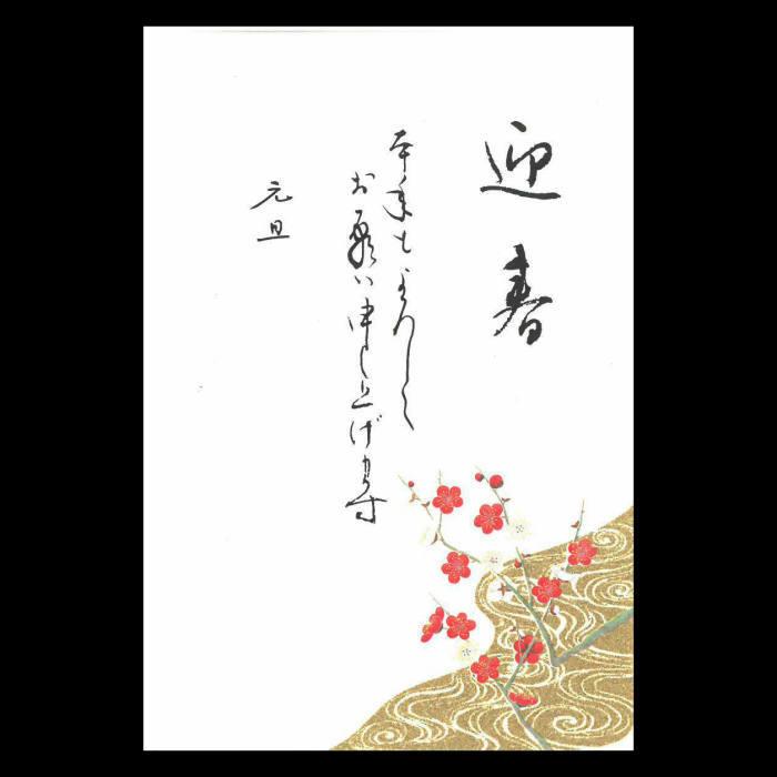 年賀 はがき 和紙 年賀状 葉書 和風 ハガキ 冬 イラスト 無料 御礼状 挨拶状 花うたげ Fps 501a 梅 うめ ３枚入り 定型文付き 福井朝日堂 Fps 501a F A Greetings 通販 Yahoo ショッピング
