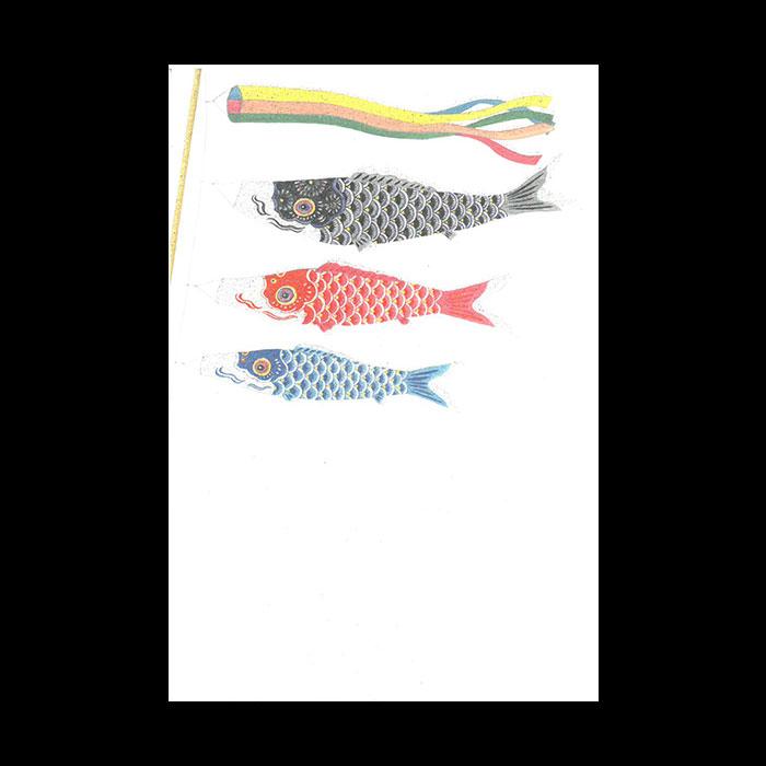 はがき 端午の節句 和紙 葉書 和風 五月人形 イラスト 初節句挨拶状 御礼状