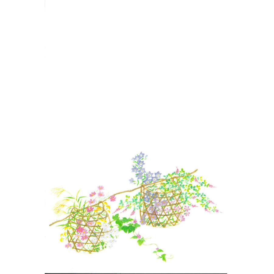 はがき ポストカード 絵葉書 秋草 21年 春 新作 花 和風 季節 桔梗 菊 コスモス 萩 花きらら Fps 735 秋草 花籠 ３枚入り イラスト 葉書 お礼 七草 Fps 735 F A Greetings 通販 Yahoo ショッピング