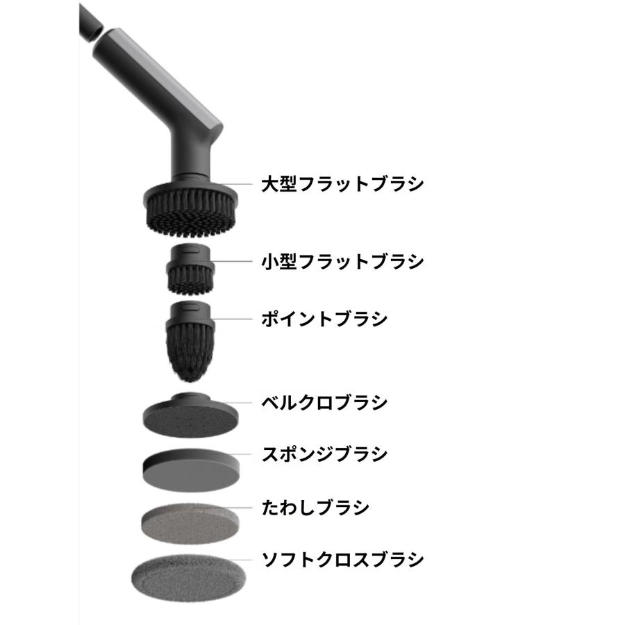 HOTO 電動スピンスクラバー 電動 掃除ブラシ 2段階回転速度 IPX7