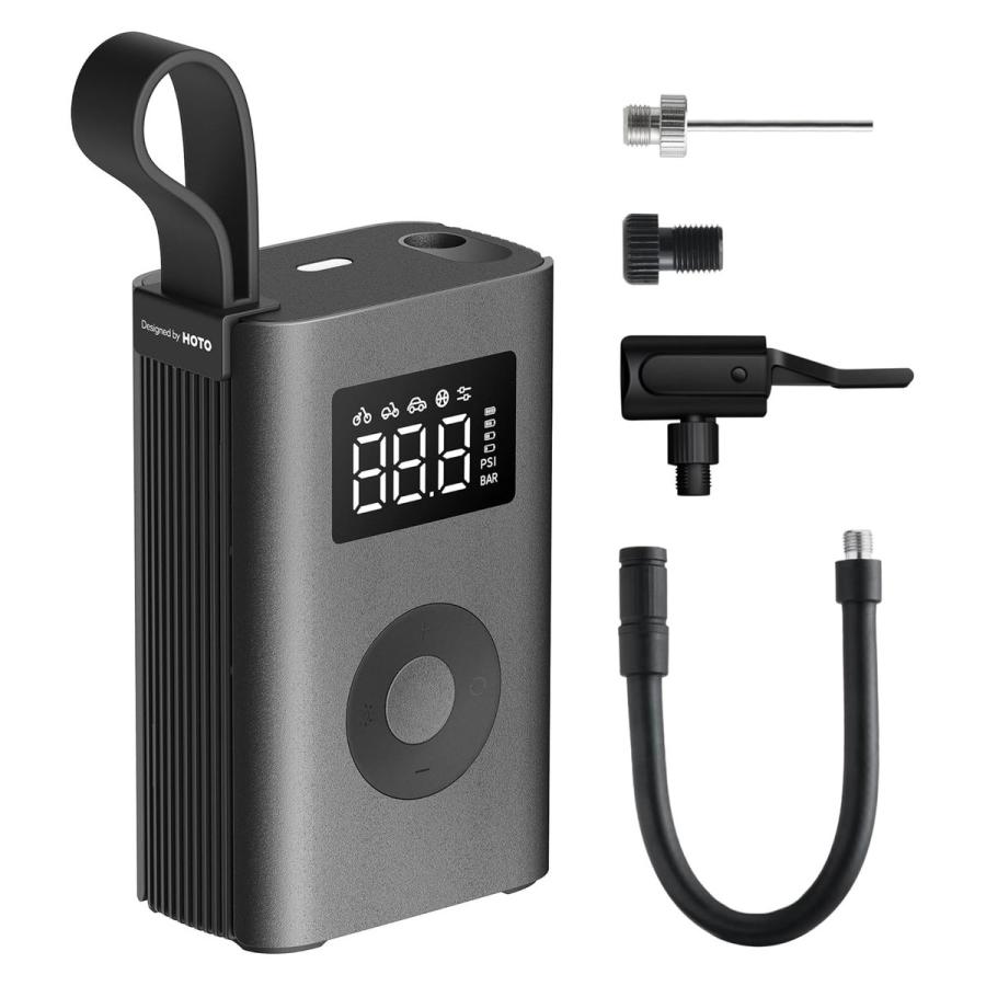 HOTO エアポンプ ADV 電動 空気入れ USB充電式 Type-C 強力 空気抜き 携帯式 大容量バッテリー MAX圧力150psi ディスプレイ LED 誕生日プレゼント 男性 父 彼氏 | 