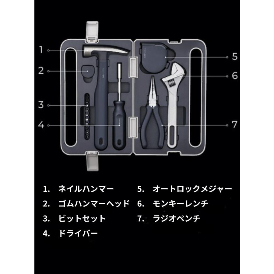 HOTO ハンドツールセット 工具セット ホームツールセット 多機能ドライバー 10本 S2合金鋼 精密ビット 磁気ビットホルダー ゴムハンマー ラジオペンチ |  | 08