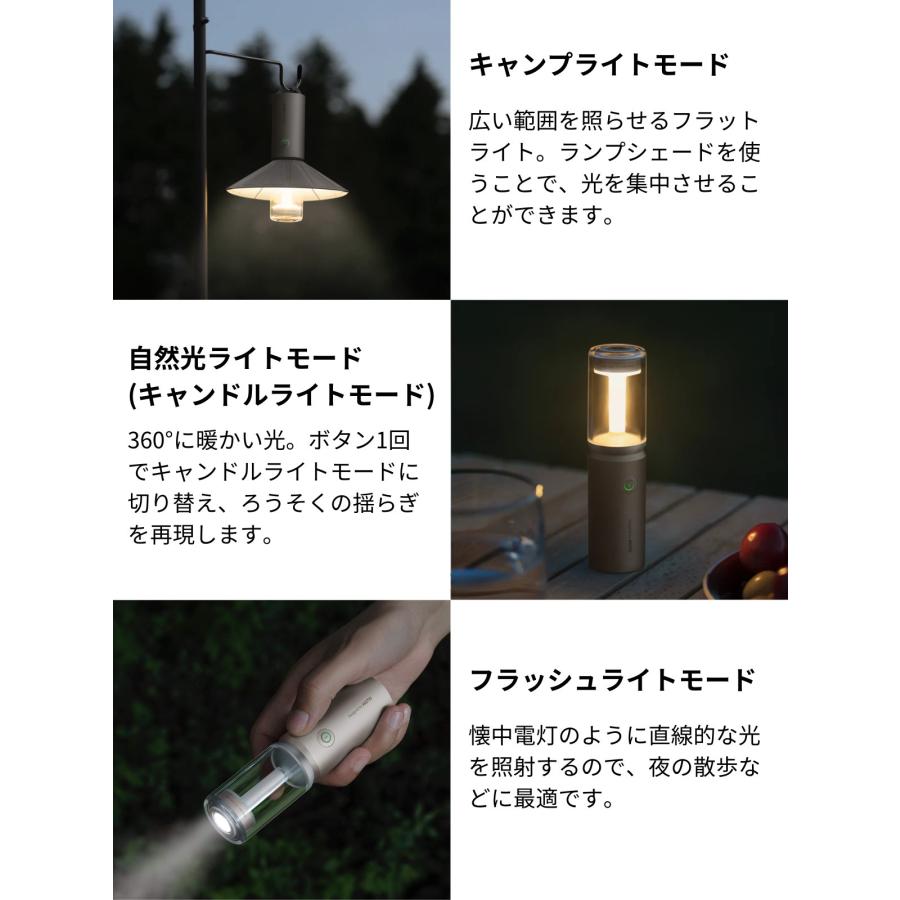 HOTO キャンピングライト IP66防水防塵 3つの照明モード 3100mAh 大容量 バッテリー 最大180ルーメン 連続8-50時間点灯 超軽量 キャンプ アウトドア 防災 災害 |  | 05