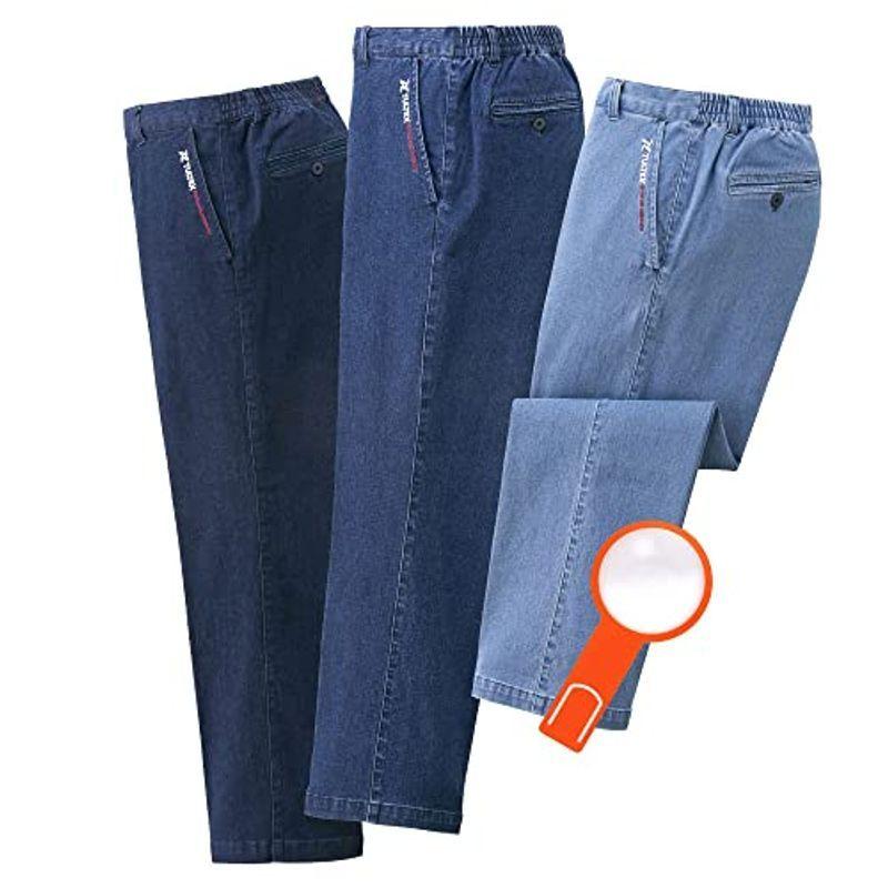 Tultex タルテックス ウエスト楽々 ストレッチ デニムパンツ 3色組 C 春 夏 秋 冬 しおり型ルーペ付 S股下65c 新生活
