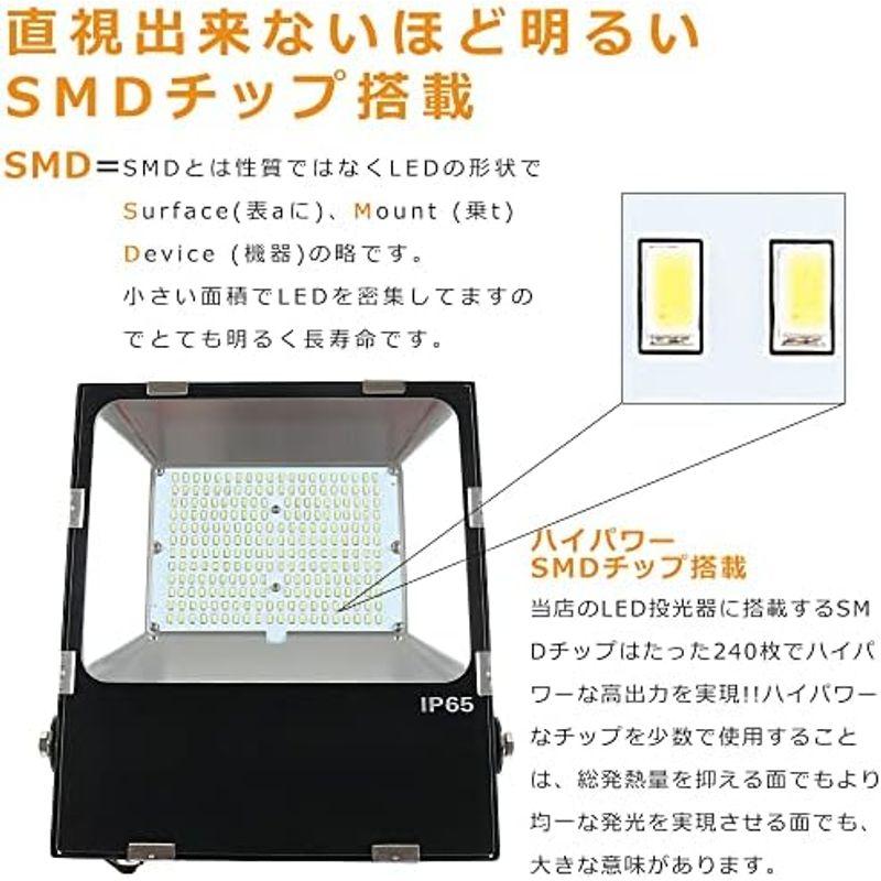 お得なセット商品LED投光器 100W 1000W相当 電球色 昼白色 昼光色 LED 投光器 100W LED投光器 100W 5mコード - 2