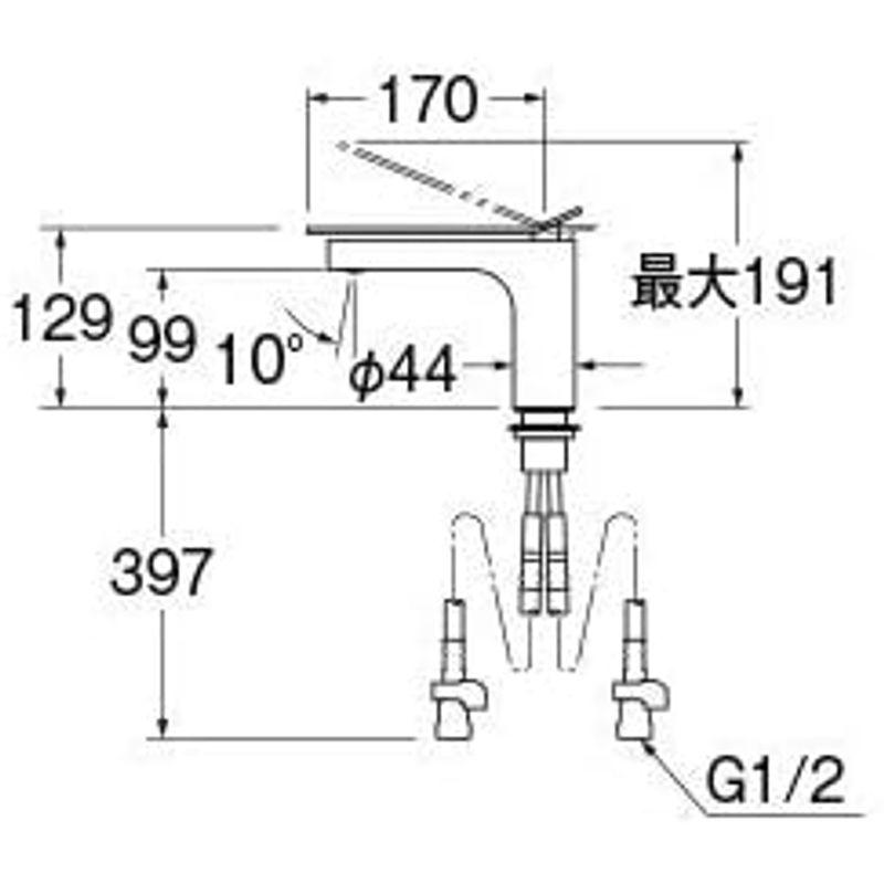 三栄水栓SANEI　混合栓　K4732NJV-MC-13　シングルワンホール洗面混合栓　逆流防止