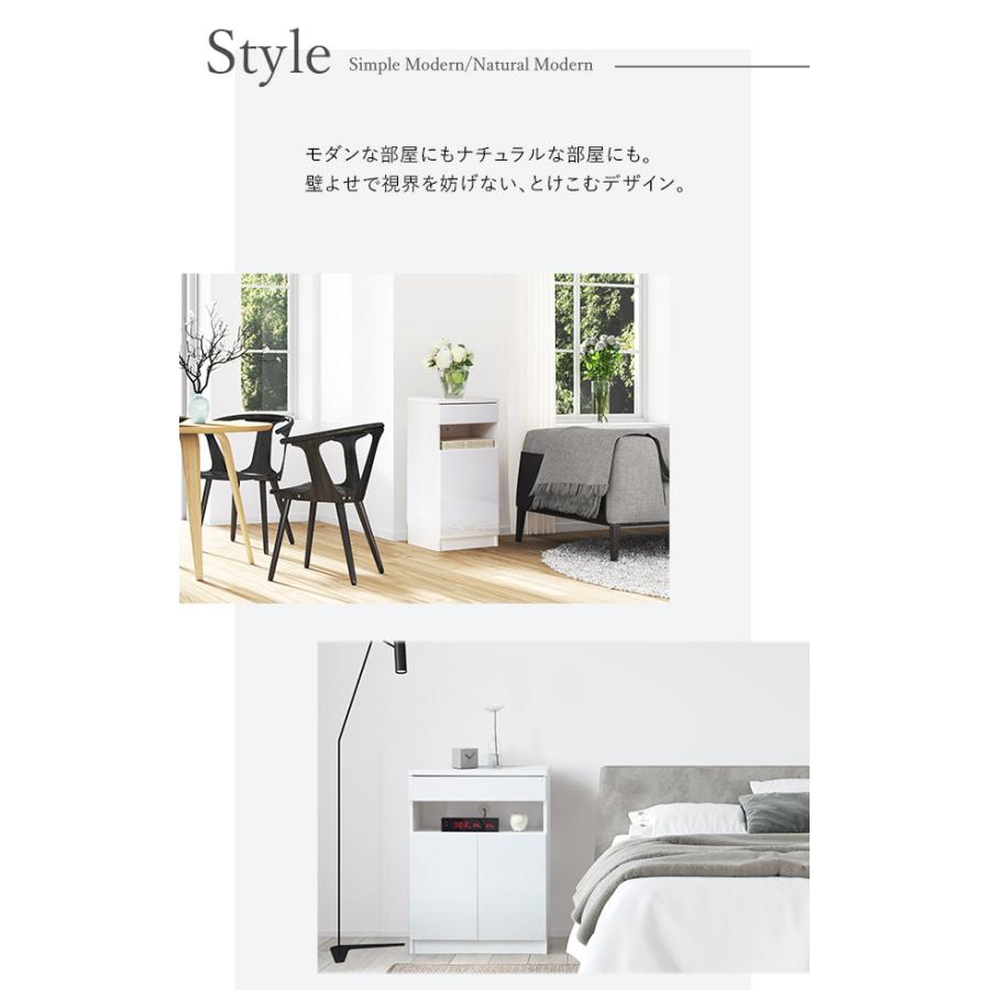 キャビネット 白 配線収納-ロビンキャビネット 幅90cm チェスト サイドボード モデム収納 ルーター収納 鏡面 白家具 引き出し 北欧 おしゃれ 在宅ワーク_5