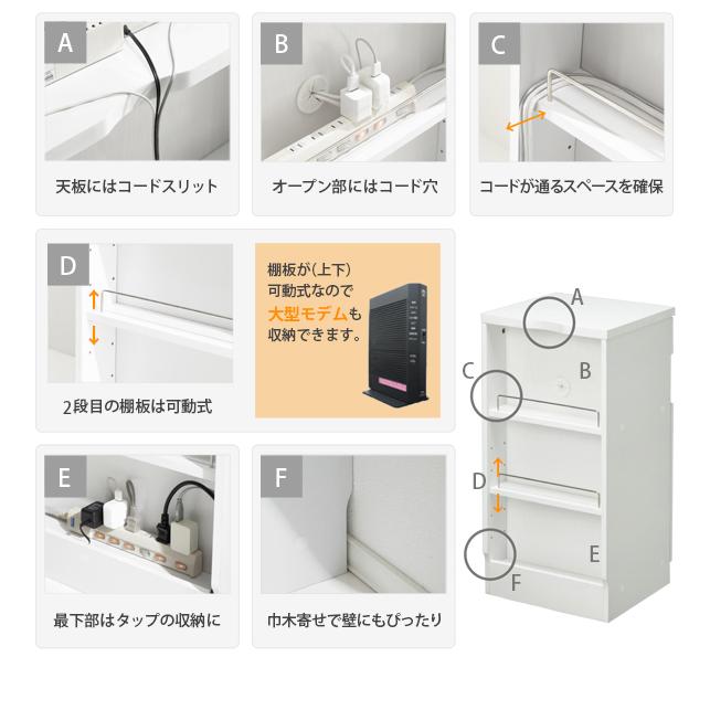 キャビネット 白 配線収納-ロビンキャビネット 幅90cm チェスト サイドボード モデム収納 ルーター収納 鏡面 白家具 引き出し 北欧 おしゃれ 在宅ワーク_8