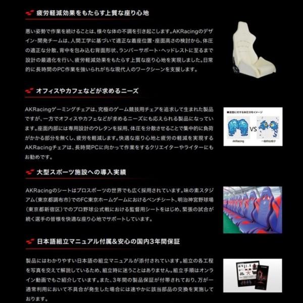 AKRacing ゲーミングチェア デスク チェア フルフラット リクライニング 昇降式 肘置き ロッキング機能 静音キャスター ワーク ゲーム パソコン イス 送料無料の画像