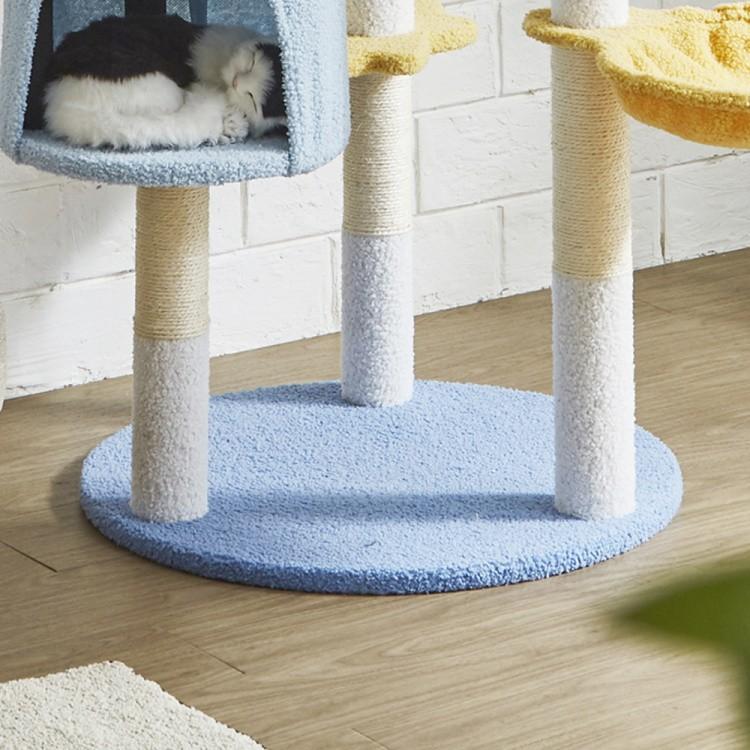 据え置き型 キャットタワー 4段 キャット ハウス ネコ ペット ベッド ソファ リビング 猫 リラックス 遊び場 猫じゃらし 猫用品 ペット用品 送料無料_11