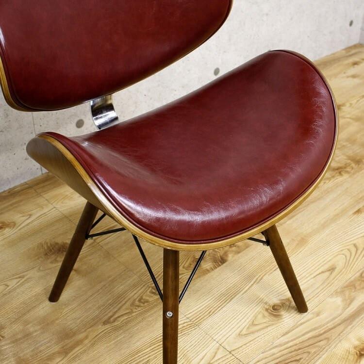 手渡し希望 アンティーク家具　曲線デザイン ブラウン デザイン チェア スタイリッシュ ミッドセンチュリー 曲線 受付