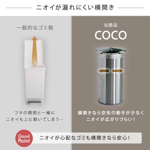 円形 自動開閉 ゴミ箱 49L ステンレス製 センサー 感知 自動式 横開き 開閉 ダストボックス 省スペース ごみ袋 ストッパー付 簡単取付 完成品 家具 送料無料の画像