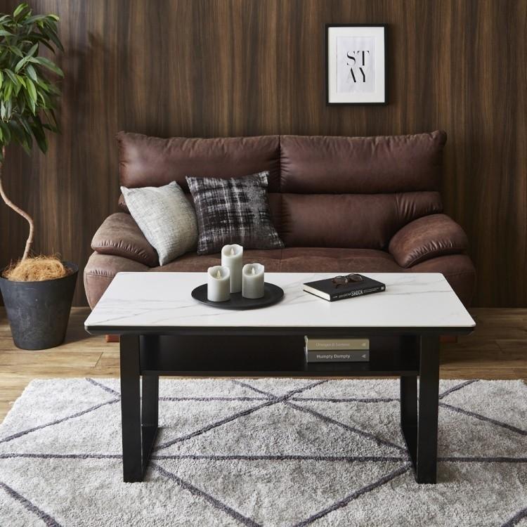 センターテーブル 幅120cm セラミック天板 ローテーブル ソファ