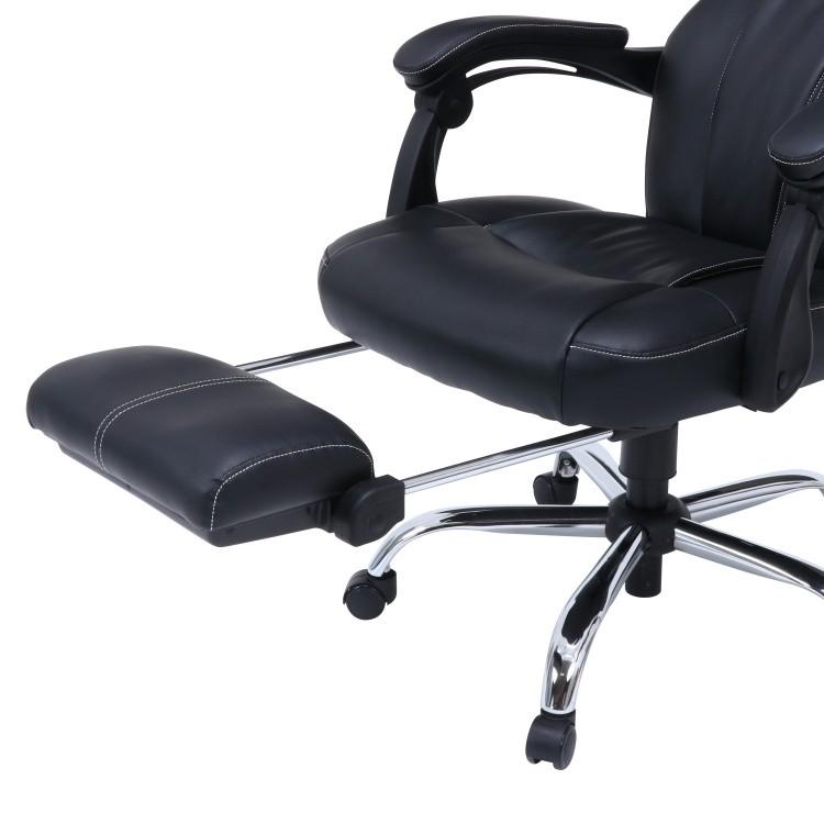 高く デスクチェア オフィス チェア リクライニング フットレスト機能 肘置き キャスター 昇降 PUレザー ワーク 学習 パソコン イス 椅子 送料無料