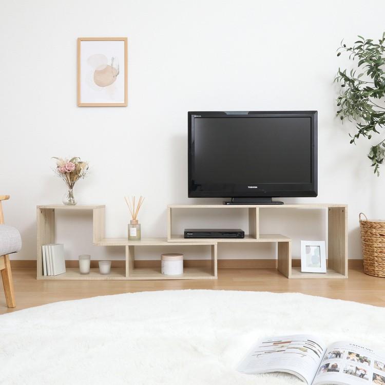 L字 伸縮 テレビボード 幅105〜201cm テレビ台 デザイン ローボード