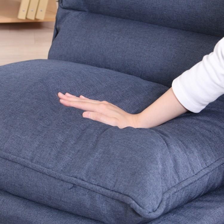 フロア チェア 1人掛け レバー式 リクライニング ヘッド可動 脚付