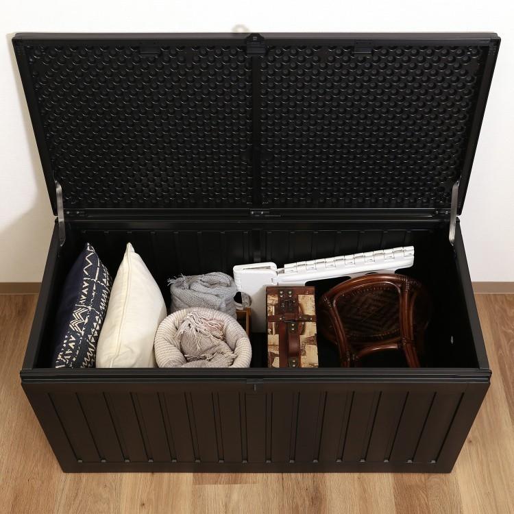 収納BOXベンチ BK ２７０Ｌ　幅１０９ｃｍ 大型宅配ボックスにも　ブラック黒 収納ボックス 収納BOX ベンチ ダストボックス 大容量 270L 幅
