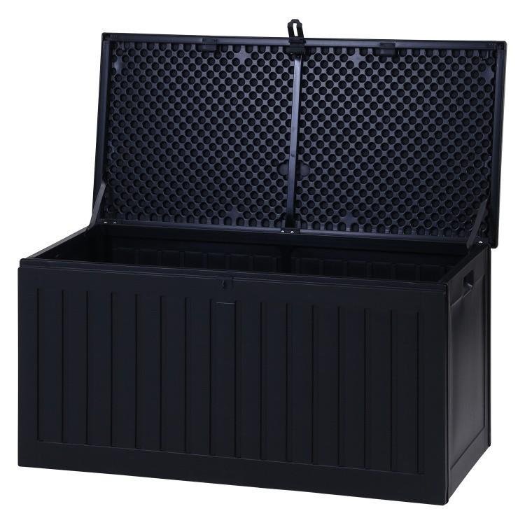 収納BOX ベンチ 幅109cm 内容量270L 耐荷重100kg ブラック ストッカー