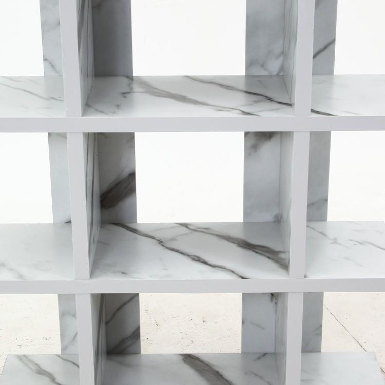 大理石調 オープン シェルフ 5段 幅90cm ディスプレイ ラック 間仕切り