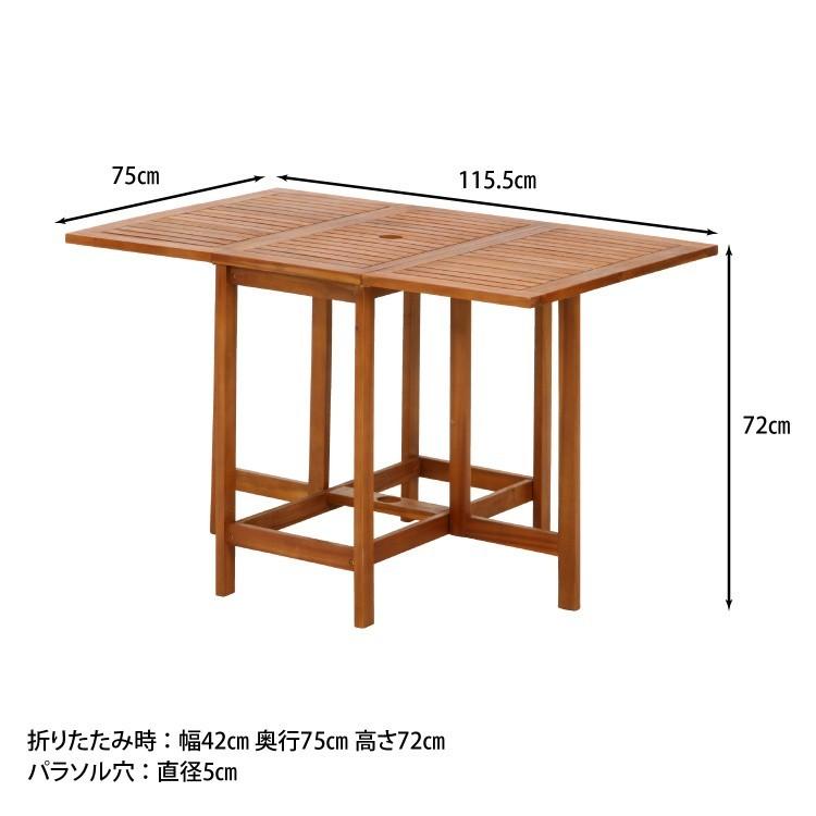 ガーデン 5点セット バタフライテーブル 幅115.5cm 折りたたみ式