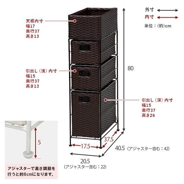 ランドリーボックス すきま 衣類 服 タオル 下着 収納 タンス 脱衣所 チェスト 洗濯 着替え 引き出し ラック ワゴン 棚 インテリア 家具_12