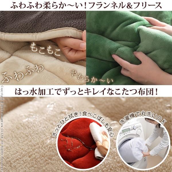 こたつ布団 省スペース はっ水リバーシブル省スペースこたつ布団 60x60cmこたつ用（170x170cm） 正方形 送料無料の画像