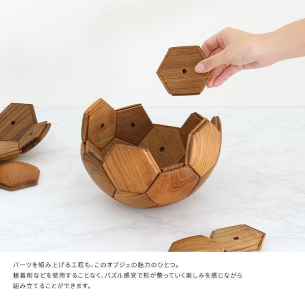 チーク材 サッカーボール オブジェ 専用 台座付き 直径22cm 本物5号球 同サイズ パズル構造 天然木 おしゃれ 木製 飾り 木のぬくもり 高級感 ギフト 送料無料_5