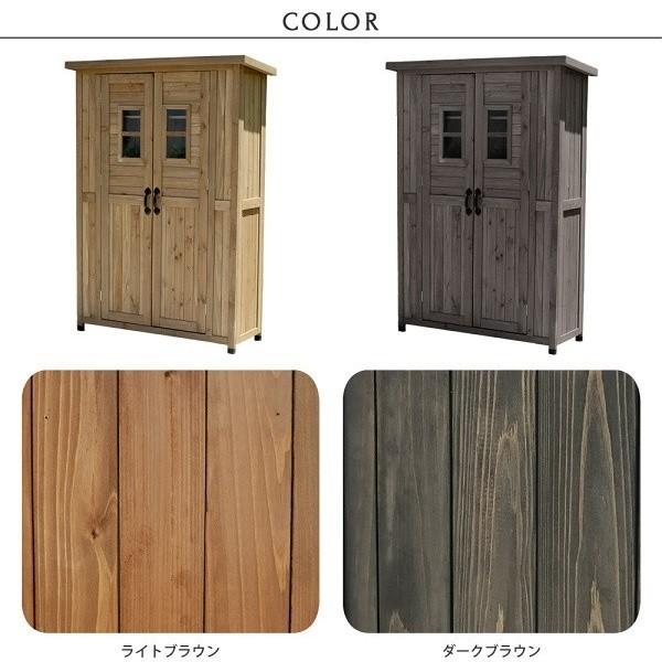 収納庫 木製 ストッカー カントリー 薄型 収納 倉庫 小屋 用品 野外 室外 庭 ガーデン テラス ベランダ バルコニー 送料無料_10