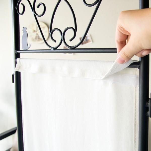 黒猫 パーテーション 3連 高157cm 曲線 猫シルエット 間仕切り 部屋