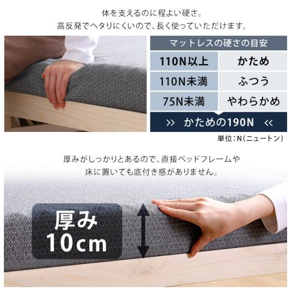 シングル 高反発 ウレタン マットレス 単品 厚さ10cm プロファイル面