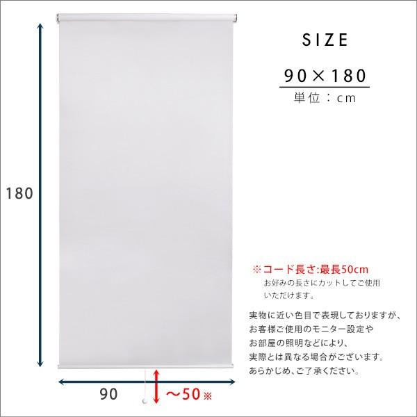 つっぱり ロールスクリーン 幅90cm 採光タイプ ロールカーテン 穴あけ