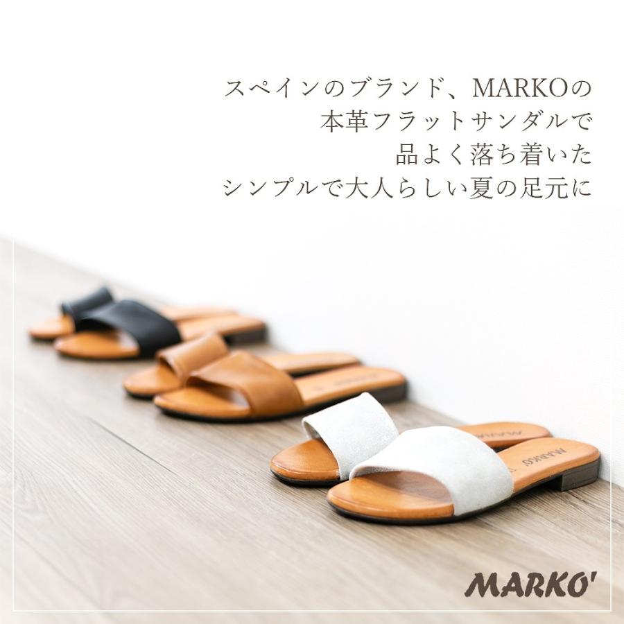 サンダル レディース MARKO マルコ 225115 本革 フラット サンダル レディース MARKO マルコ 225115 本革 フラット