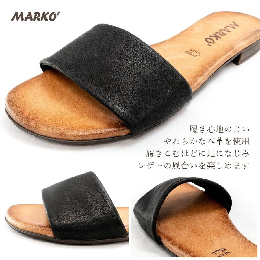 サンダル レディース MARKO マルコ 225115 本革 フラット サンダル レディース MARKO マルコ 225115 本革 フラット