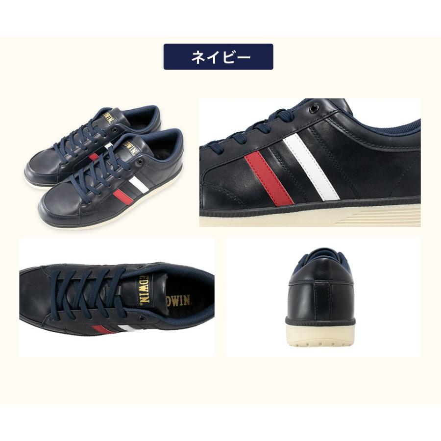 EDWIN メンズ 白 スニーカー 紺 赤 シューズ クッション EDWIN メンズ 白 スニーカー 紺 赤 シューズ クッション