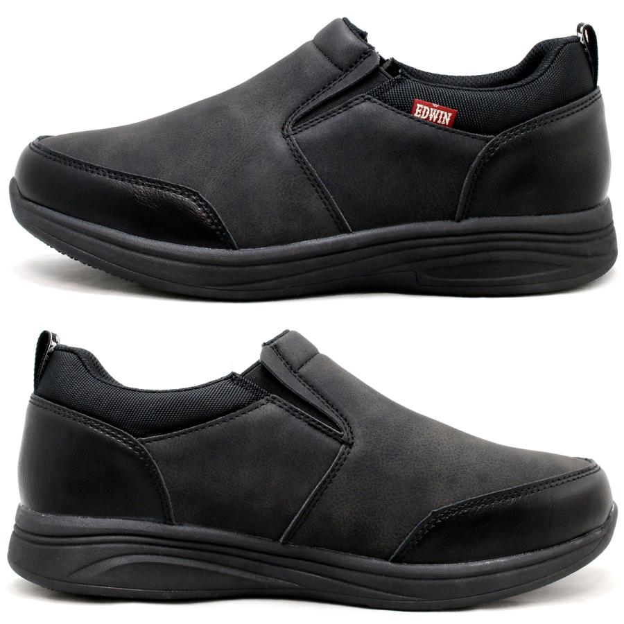 EDWIN（エドウィン） スニーカー 幅広 甲高 6E スリッポン メンズ 防水