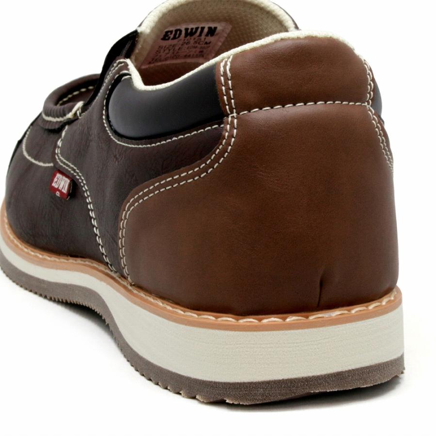 EDWIN（エドウィン） スリッポン メンズ ローファー PUレザー 革靴