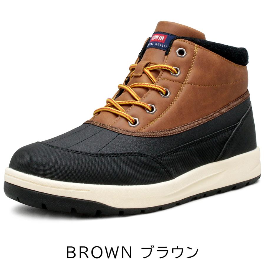 EDWIN（エドウィン） 防水 ハイカットスニーカー メンズ 軽量 耐滑