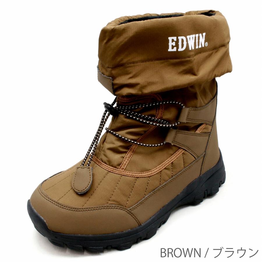 EDWIN（エドウィン） 防寒 冬靴 メンズ ウィンターブーツ 裏ボア生地