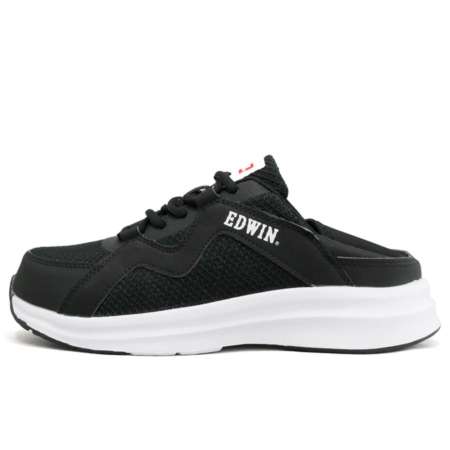 EDWIN 安全靴 レディース 軽量 かかと踏める キックバック プラ芯 樹脂