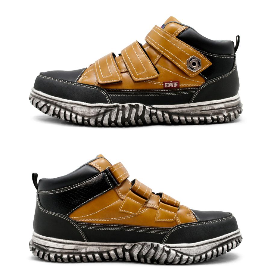 EDWIN（エドウィン） 安全靴 ハイカット 鉄先芯 スニーカー 軽量 衝撃