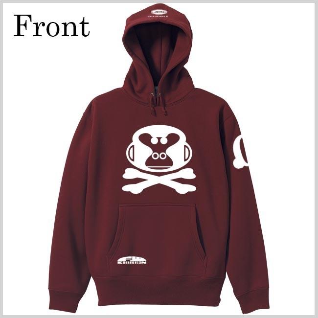 ドクロ おもしろ ゴリラ パーカー プルオーバー ごりドクロ S M L XL バーガンディー |  | 01