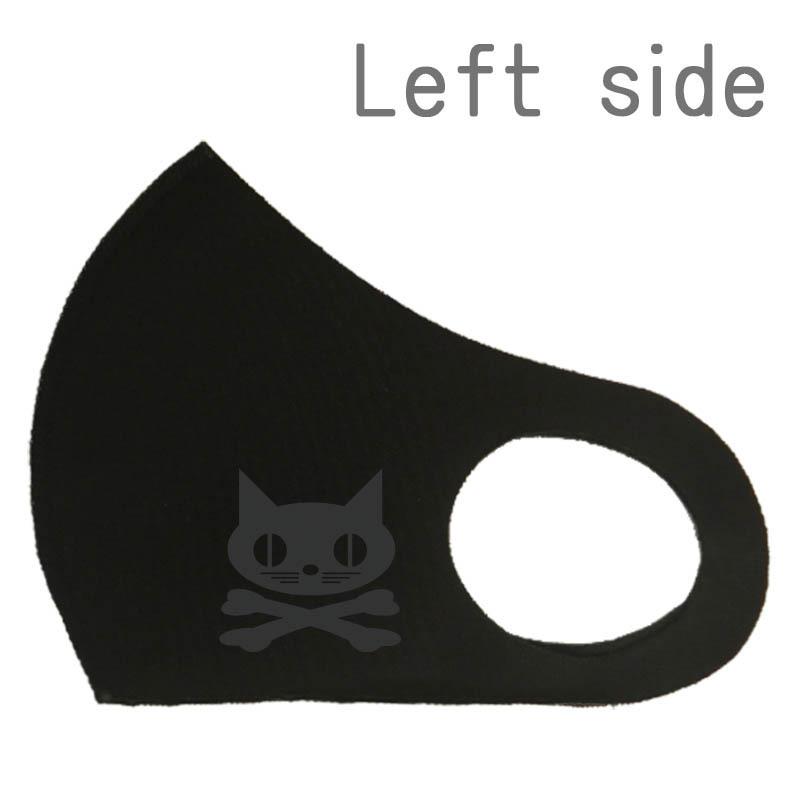 ドクロ おもしろ 猫 マスク ねこドクロ ブラック 黒プリント 洗える