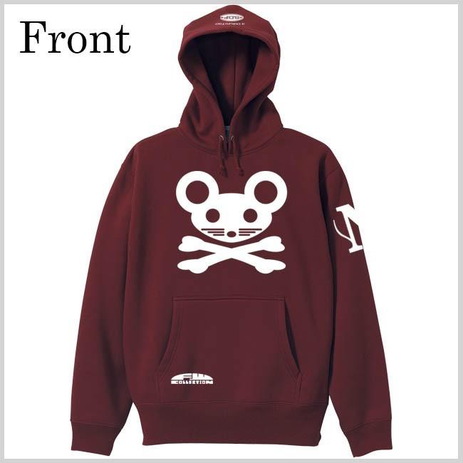 ドクロ おもしろ ネズミ パーカー プルオーバー ねずドクロ S M L XL バーガンディー |  | 01