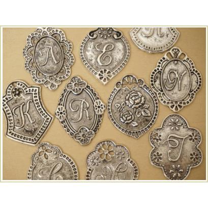 イニシャルメダルチャーム（シルバー）チャーム パーツ アクセサリー