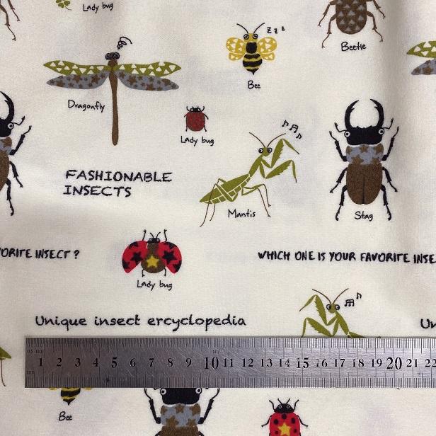 ネル生地 昆虫図鑑 カブトムシ クワガタ てんとう虫 カマキリ トンボ