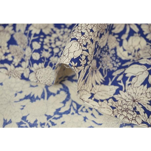 ブロード 生地 白抜き ボタニカル 花柄 フラワー 総柄 綿100% 手芸