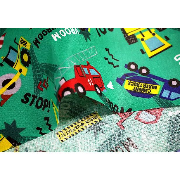 ラミネート生地 マンガチック 働く車 工事車両 はたらく くるま 車