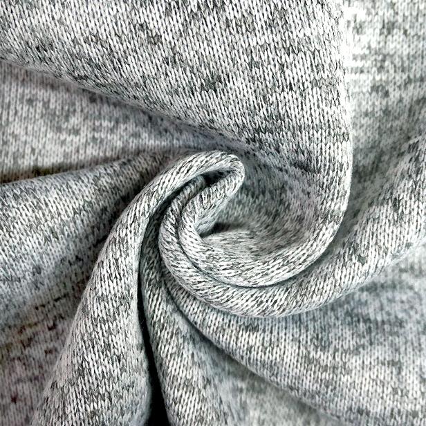 杢カラー ニット 生地 裏起毛 無地 ストレッチ生地 手芸 秋冬 保温性