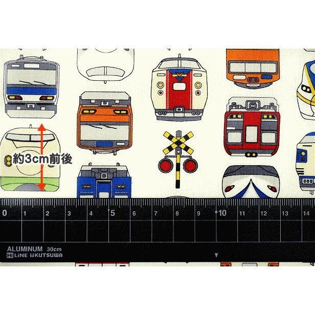CBポプリン生地 電車 正面 小 乗り物 在来線 私鉄 踏切 新幹線 手作り  